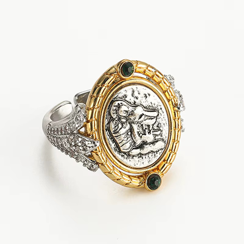 STALAIT Ring, Messing, Goldfarbe, Damen, Vintage - Bild 2