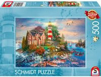 Schmidt Spiele Puzzle Leuchtturm am Felsen mit maritimem Motiv, 500 Teile - Bild 1