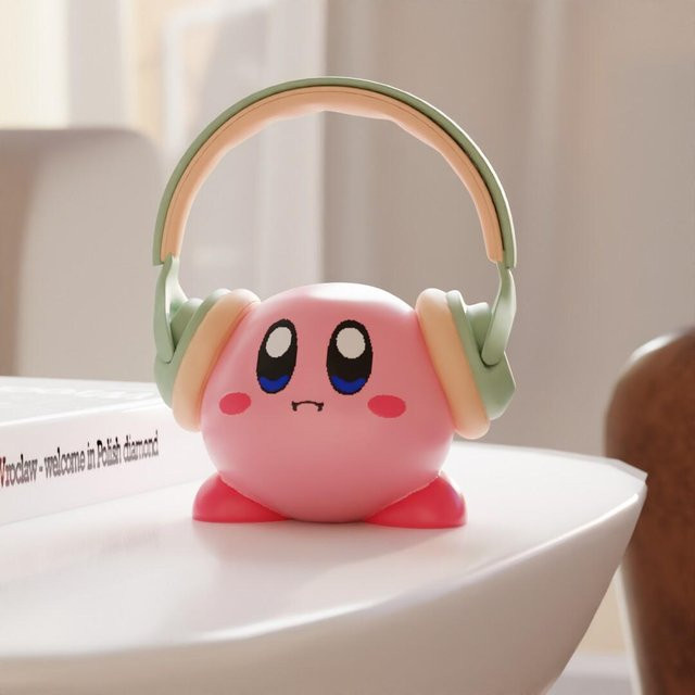 MSKA Kopfhörerständer Kirby als niedliche Cartoon Desktop-Figur und Ornament in Pink - Bild 1
