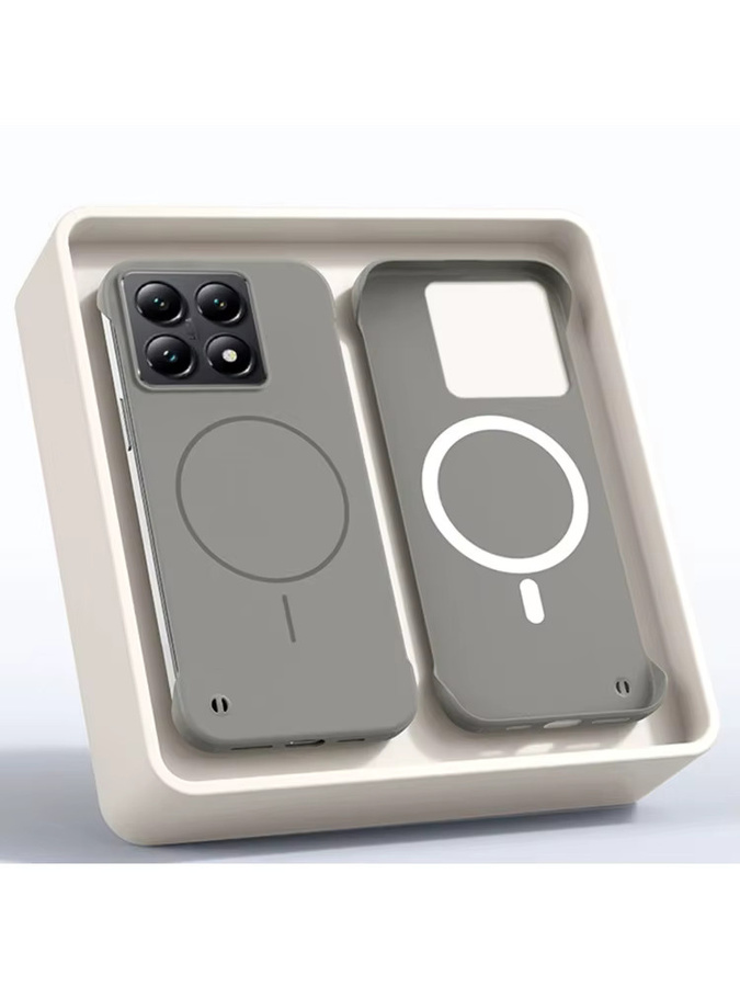 Hautfreundliche und matte rahmenlose Schutzhülle für Xiaomi 17T 15T Pro POCO M8 X8 ProMax F8 in Grau, ultradünne stoßfeste Hülle mit kabelloser Ladefunktion - Bild 3