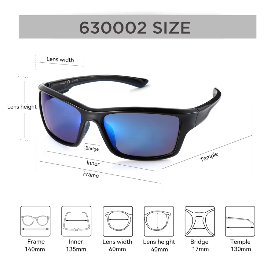ZENOTTIC Radsport-Sonnenbrille, Vollrand, Kunststoff, Schwarz, Unisex - Bild 2