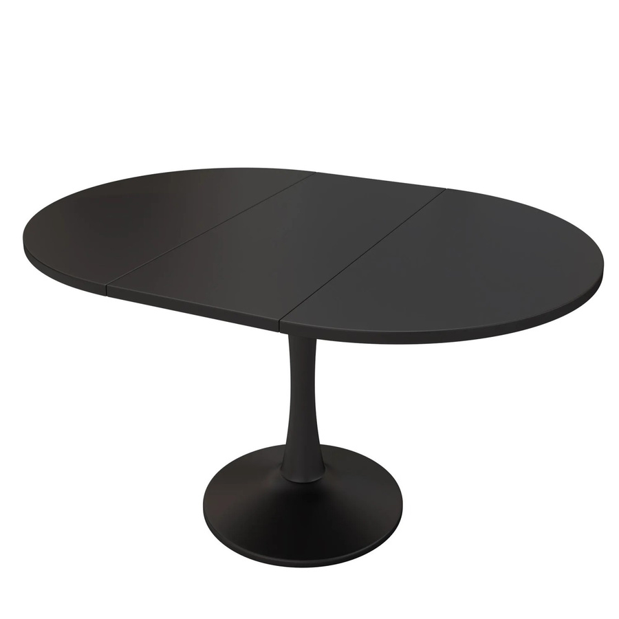 okwish Esstisch oval und ausziehbar in Schwarz matt, B/T: 140 x 100 cm - Bild 2