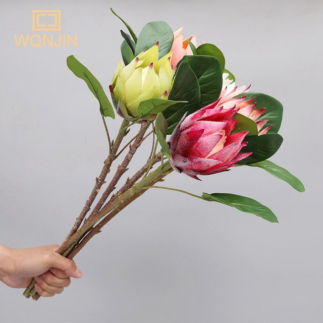 WQNJIN Künstliche Blume Einzelzweig in Pink und Multicolour, Kunststoff-Pflanze für Hochzeit und Party Dekoration, Höhe: 55 cm - Bild 1