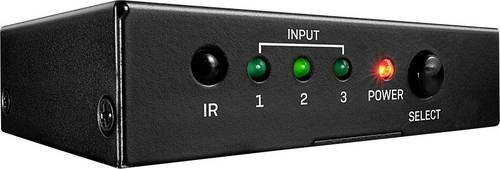 Lindy HDMI Switch 3 Port 18G 4K UHD Video/Audio-Schalter Schwarz - Bild 1