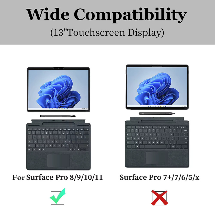 Stoßfeste Schutzhülle für Microsoft Surface Pro 11, 10, 9, 8 (13 Zoll) in Transparent, kompatibel mit Typ Cover Tastatur - Bild 2