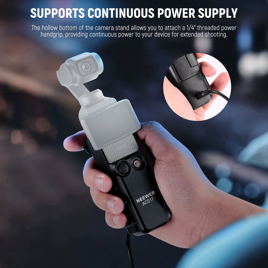 NEEWER Pocket 3 Verlängerungs-Montageadapter für DJI Osmo Pocket 3 mit schützender Käfighalterung und Mikrofonhalterklemme in Schwarz und Orange - Bild 4