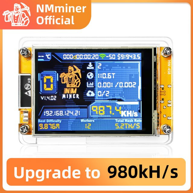 NMMiner NerdMiner CYD Lucky Miner mit ESP32-2432S028 und 2,8 Zoll Display in Gelb von Heltec Automation für Bitcoin Solo Lottery Krypto Mining - Bild 1