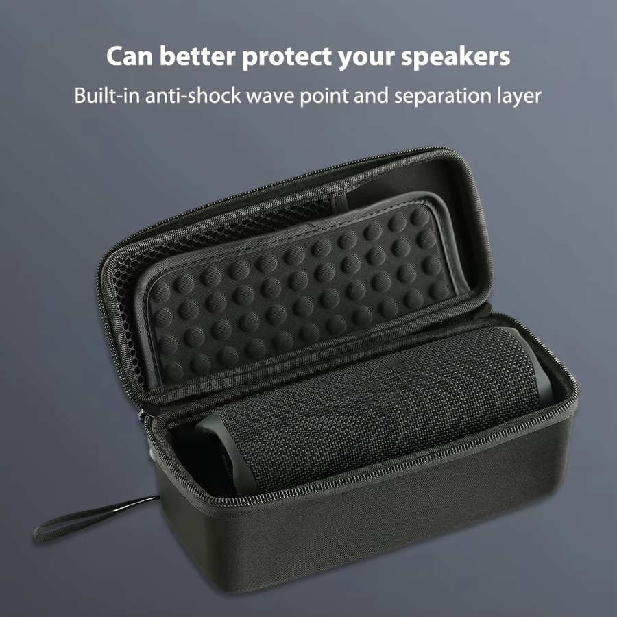 Shunmaii Hartschalenkoffer für JBL Flip 6 Kabellosen Lautsprecher, Schützende Tragetasche mit Griff in Schwarz und Grau - Bild 4