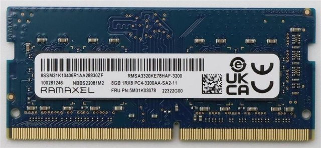 Lenovo Ramaxel DDR4 3200 SO-DIMM Arbeitsspeicher 8GB Blue - Bild 1