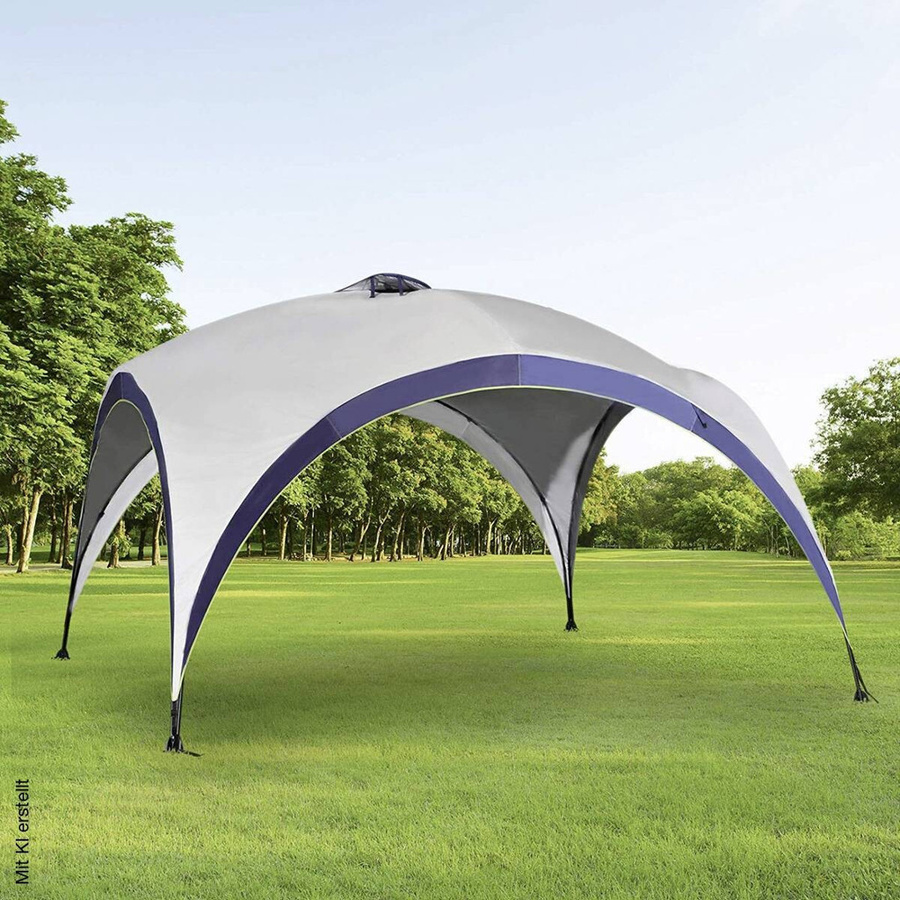 Outsunny Pavillon mit geschwungenem Metalgestell und Polyesterdach in Beige, Weiß, Blau oder Grau, B/T/H: 400 x 400 x 250 cm - Bild 3