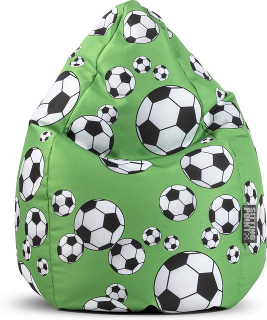 Sitting Point Sitzsack BeanBag Kicker 120 mit Fußball-Muster in Grün - Bild 1