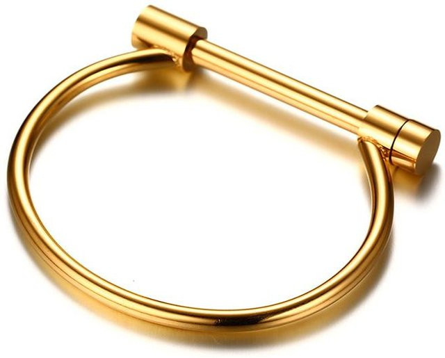 YULIN Manschettenarmband, Edelstahl, Gold, Damen, 58-60mm - Bild 1