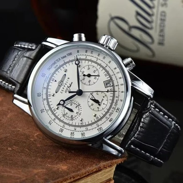 Zeppelin Armbanduhr Automatik, Edelstahl, Leder, Herren - Bild 1
