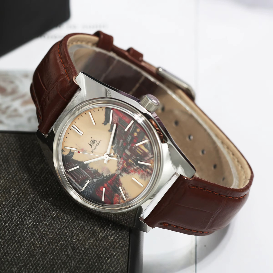 HEIMDALLR Armbanduhr, Handaufzug, 36 mm, Leder, Herren, Bunt, Vintage - Bild 2