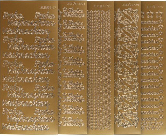 VBS Reliefsticker-Set Frohe Weihnachten in Gold aus Papier - Bild 1