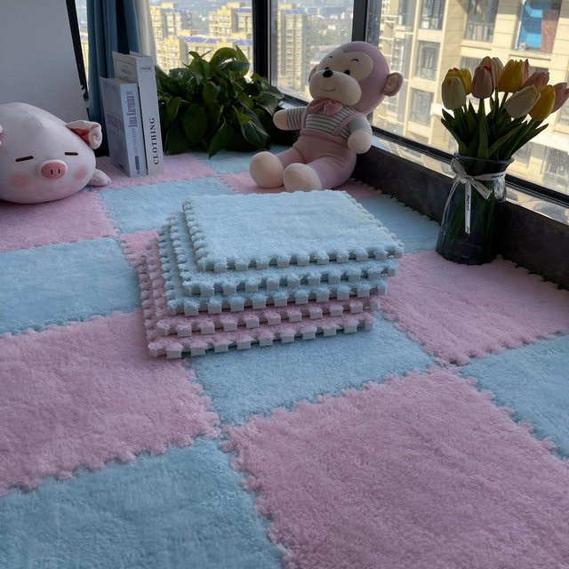 DHDH Eva-Schaum-Puzzle-Teppich als weiche Plüsch-Kindermatte in Pink, 20 Stück, Höhe: 1 cm - Bild 1