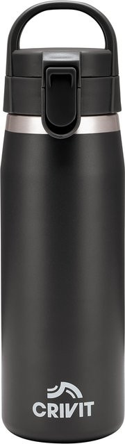 CRIVIT Edelstahl-Trinkflasche in Schwarz - Bild 1
