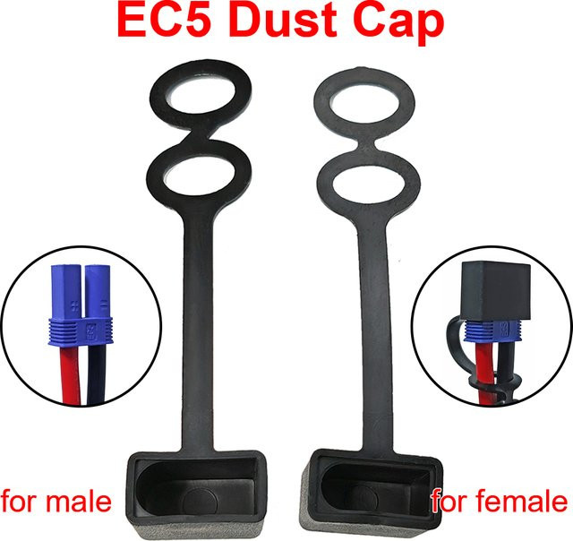 EC5 Staubschutzkappen Set für männliche und weibliche Stecker in Schwarz und Orange zur wasserdichten Abdeckung von RC ESC Lipo Batterie und Drohnen Motoren - Bild 1