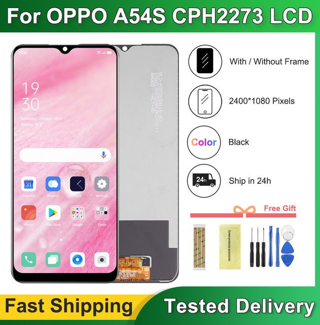 Oppo A54s LCD-Display Ersatz mit Rahmen und Digitizer Baugruppe 6,52 Zoll in Schwarz CPH2273 - Bild 1