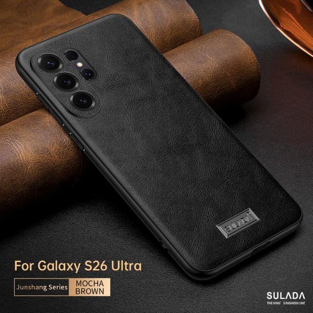 Samsung Galaxy S26 Ultra Business Schutzhülle aus PU-Leder in Schwarz - Bild 1
