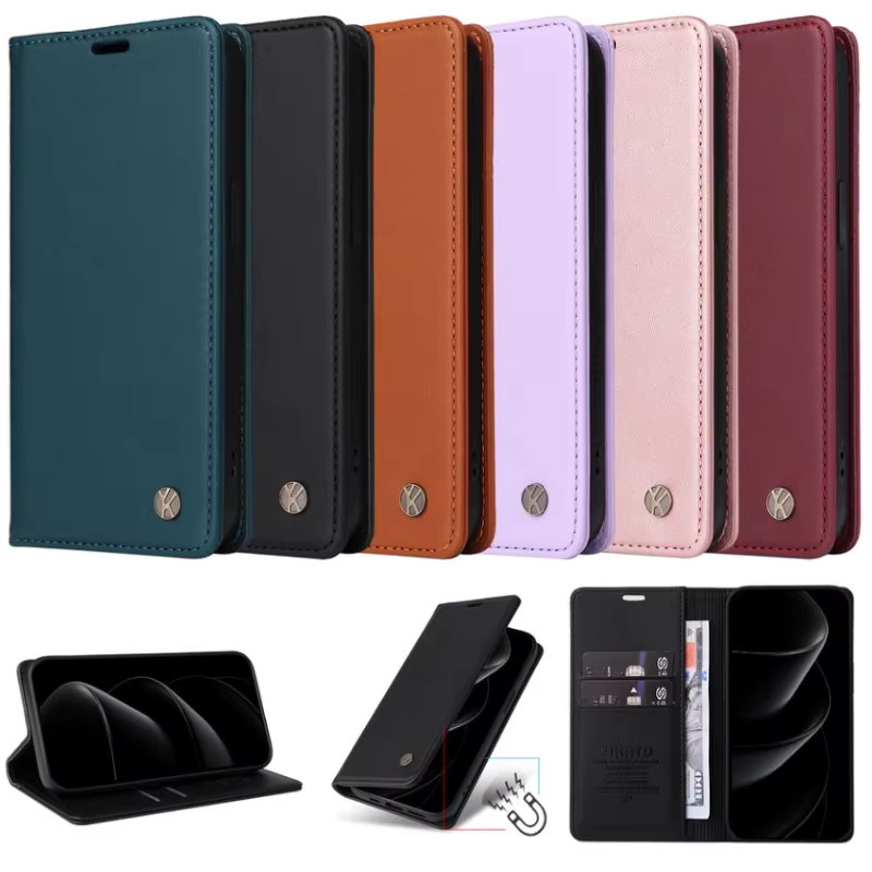 Motorola Flip Wallet Case aus Leder mit starkem Magnetverschluss in Schwarz für Moto G15 G35 G55 G75 G85 G56 G86 Power G54 G84 G34 G24 G14 - Bild 6