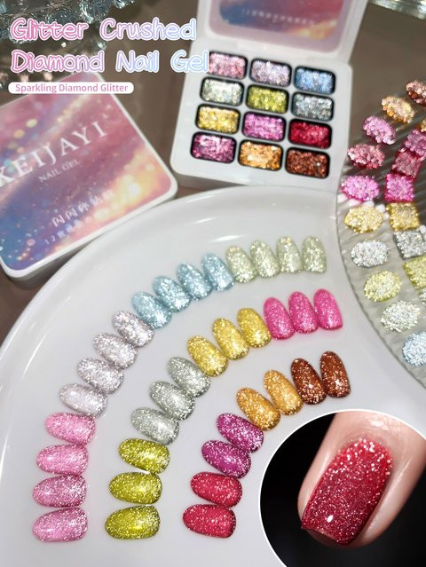 XEIJAYI Glitzer-Knetgel, 12 Farben, schimmernd, Damen - Bild 1