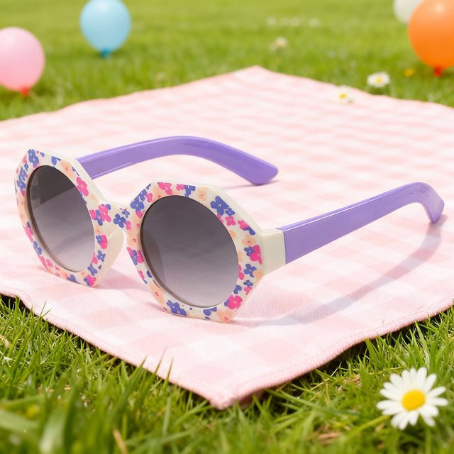 ZUXUB Sonnenbrille Kinder, hexagonal, Vollrand, Kunststoff, multicolour - Bild 1