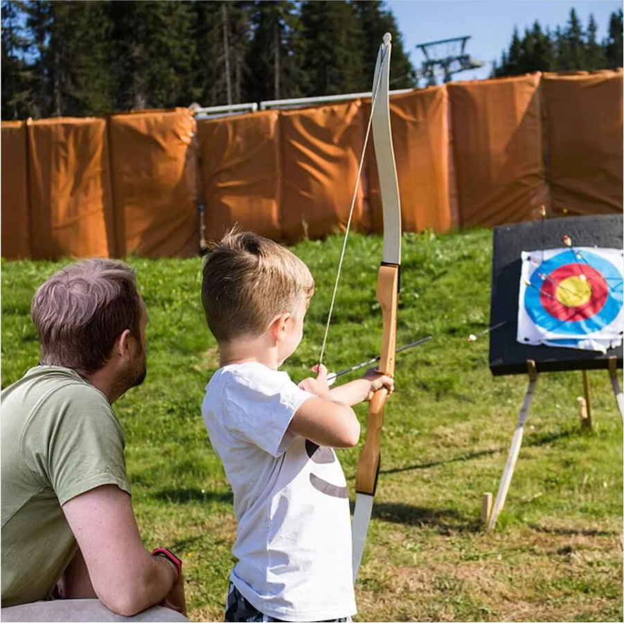 Toparchery Takedown-Recurve-Bogen, hölzern, für die rechte Hand, mit Zielübungspfeilen - Bild 4