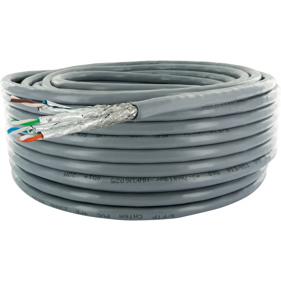 Schwaiger CAT6a S/FTP Ethernet LAN Netzwerkkabel unkonfektioniert, grau, 50 m - Bild 2