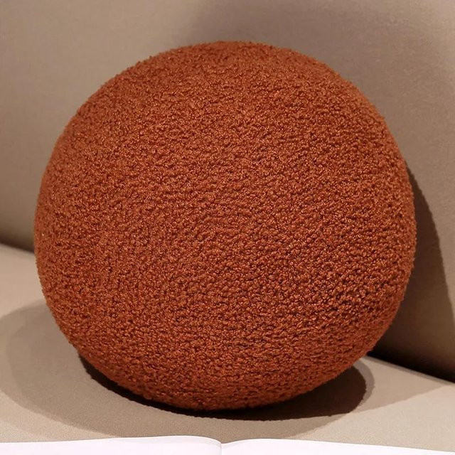 Yiran toy Rundes Dekokissen in Orange, Weicher Plüsch Kissenball im Nordischen Stil, Durchmesser: 30 cm - Bild 1