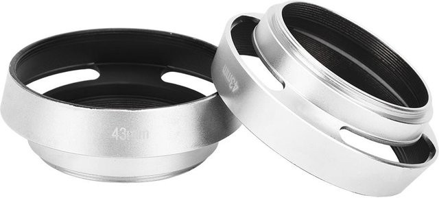 Koogeelife 2er-Set Kamera Gegenlichtblende aus Aluminiumlegierung für Leica, 43mm, Silber und Schwarz - Bild 1