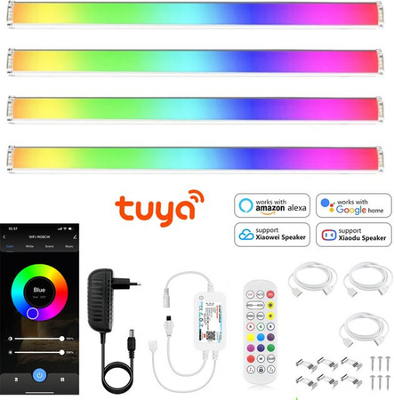 YSRSAI Smart LED Schrankbeleuchtung Tuya WiFi RGB Dimmbar, Multicolor, Länge: 30 cm