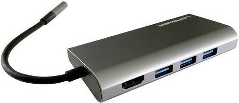 LC Power USB-C Dockingstation LC-HUB-C-MULTI-5 in Silber mit HDMI und Ethernet/LAN - Bild 1
