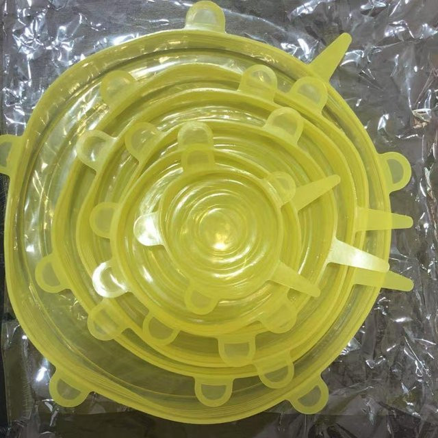 Chocolate Home Silikon-Elastikdeckel Set, 6 Stück, Gelb, wiederverwendbare Aufbewahrungsdeckel für Schüsseln, spülmaschinen- und kühlschrankfest - Bild 1