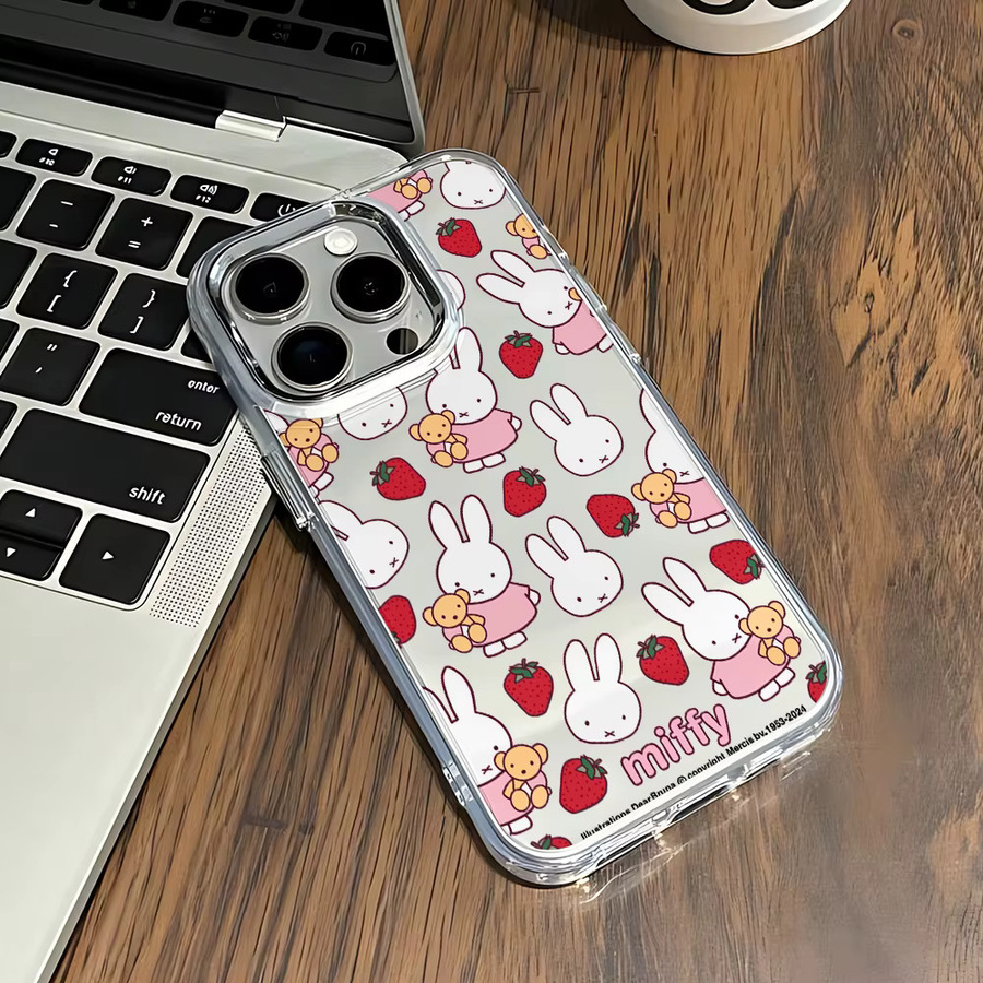 Potdemiel Handyhülle mit Cartoon-Kaninchen Design für iPhone 11 bis iPhone 17 Pro Max, transparent und weich - Bild 2