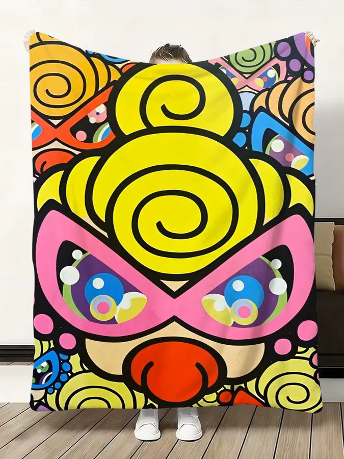 H-Hysteric Mini-Überwurf aus weichem Flanell in Weiß und Multicolour mit geometrischem Muster - Bild 5