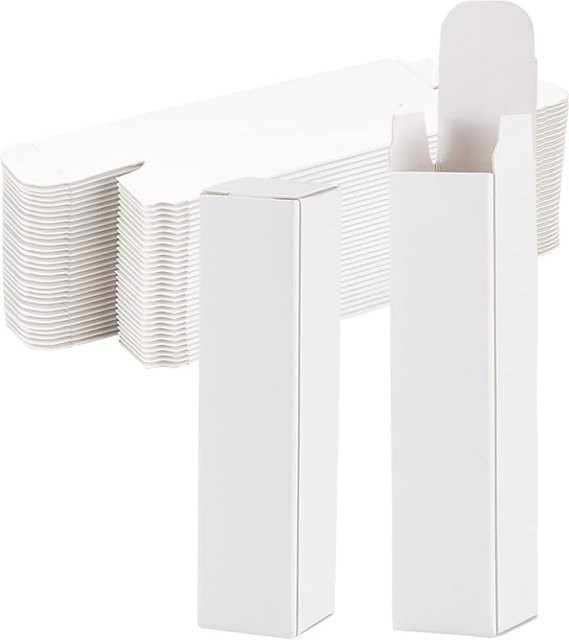 Weiße Papier-Verpackungsbox für ätherische Öle und Lipgloss, Geschenkbox für Lippenstift-Flaschen, B/T/H: 2,03 x 2,03 x 8,64 cm - Bild 1