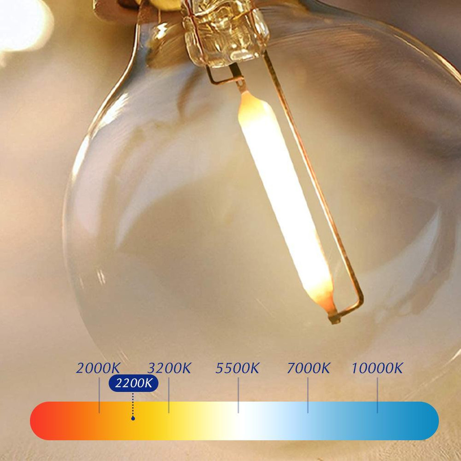 HuaJin Lighting 10 Stück G40 LED Ersatz-Glühbirnen E12 Warmweiß, Kunststoff-Globusbirnen für Lichterketten im Innen- und Außenbereich, IP44, 110V - Bild 2