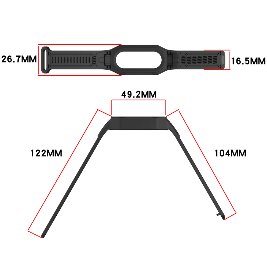 Xiaomi Silikonarmband mit Schutzhülle, Schwarz, Miband 10 9 8 - Bild 3