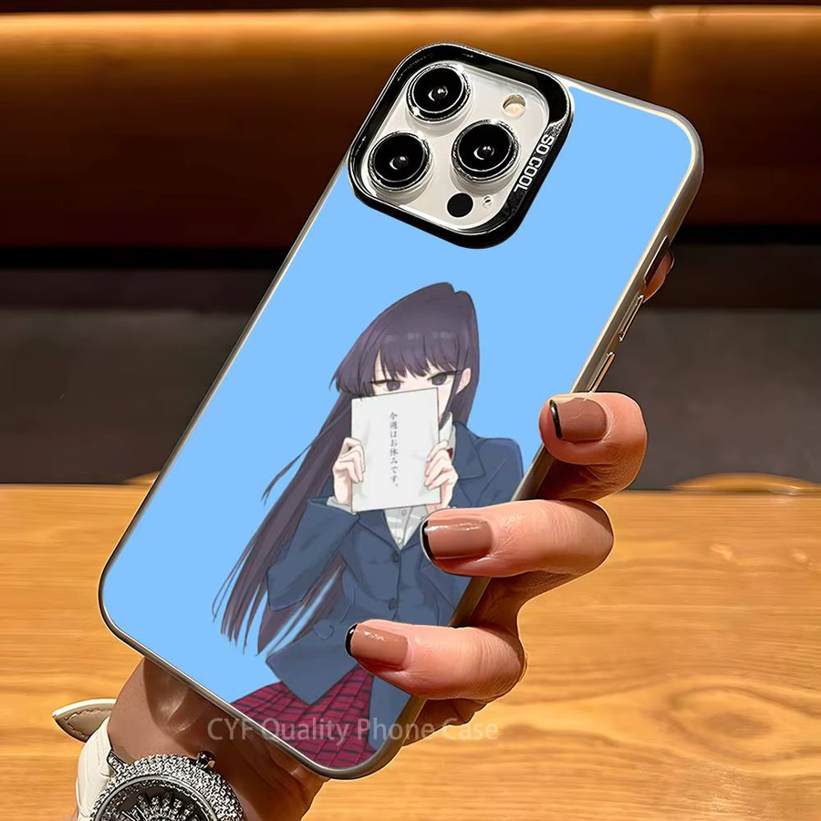 Anime K-Komi Cant Communicate Handyhülle mit Schutzhülle für iPhone 11 12 13 14 15 16 Pro Max Plus - Bild 2