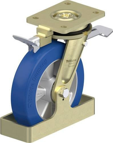 Blickle Lenkrolle LS-ALBS 200K-ST-RI4-FS in Blau und Silber mit 200 mm Rad-Durchmesser und 750 kg Tragfähigkeit - Bild 1