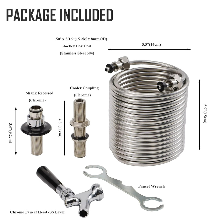 Brew Shark Einzelhahn-Stützbox 50 Fuß Spule Wasserhahn-Hardware-Kit für Veranstaltungen und den Außeneinsatz - Bild 2