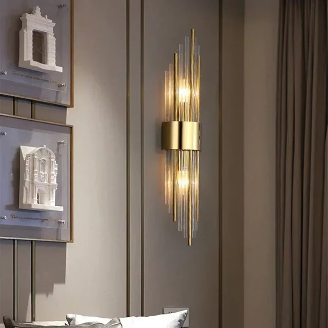 ZCTOP Moderne LED Wandleuchte in Gold mit transparentem Glas für Wohnzimmer, Schlafzimmer und Treppen - Bild 1