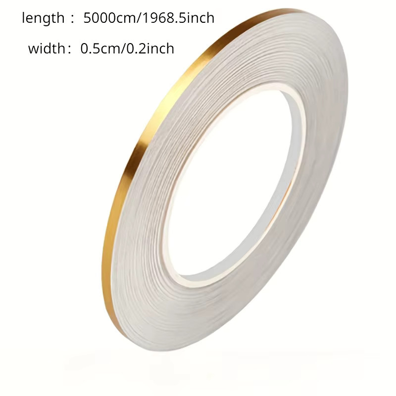 Selbstklebendes Nahtband in gebürstetem Gold für Wanddekorationen, wasserfestes Bodenkantenband für Küche und Zuhause, Länge: 5000 cm - Bild 3