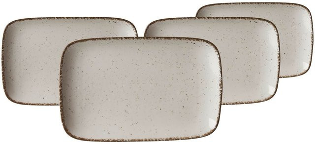 Ritzenhoff & Breker Servierplatten Casa aus Keramik, Weiß, 4er Set, B: 24 cm, T: 15,5 cm - Bild 1