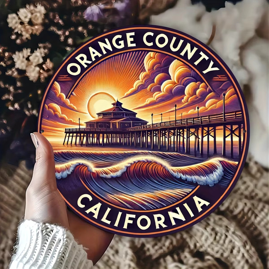 Potdemiel Orange County California Wandkunst aus Metall, Mehrfarbig, B/B/B: 20,32 x 20,32 x 20,32 cm - Bild 4