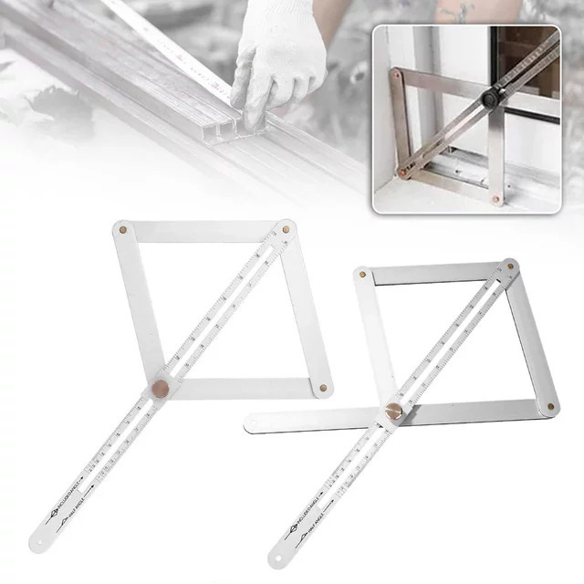 Premium Winkelmesser mit Waage als universeller Winkelmesser und Winkelkombinationslineal in Silber - Bild 1