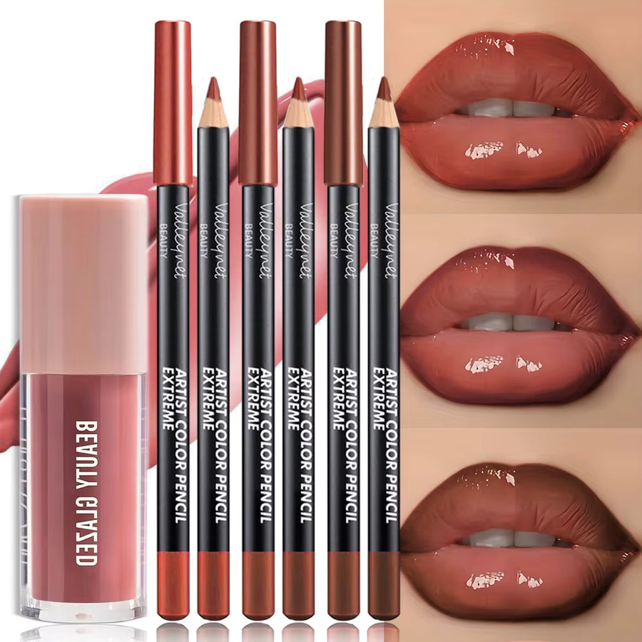 Lipgloss, Lippenöl und Lipliner Set, glänzend, 4-teilig - Bild 3