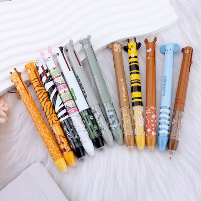 Multifunktionaler löschbarer Kugelschreiber mit Tierdesign, schnell trocknender Neutralstift mit doppelter Tinte für Schule und Studium - Bild 1