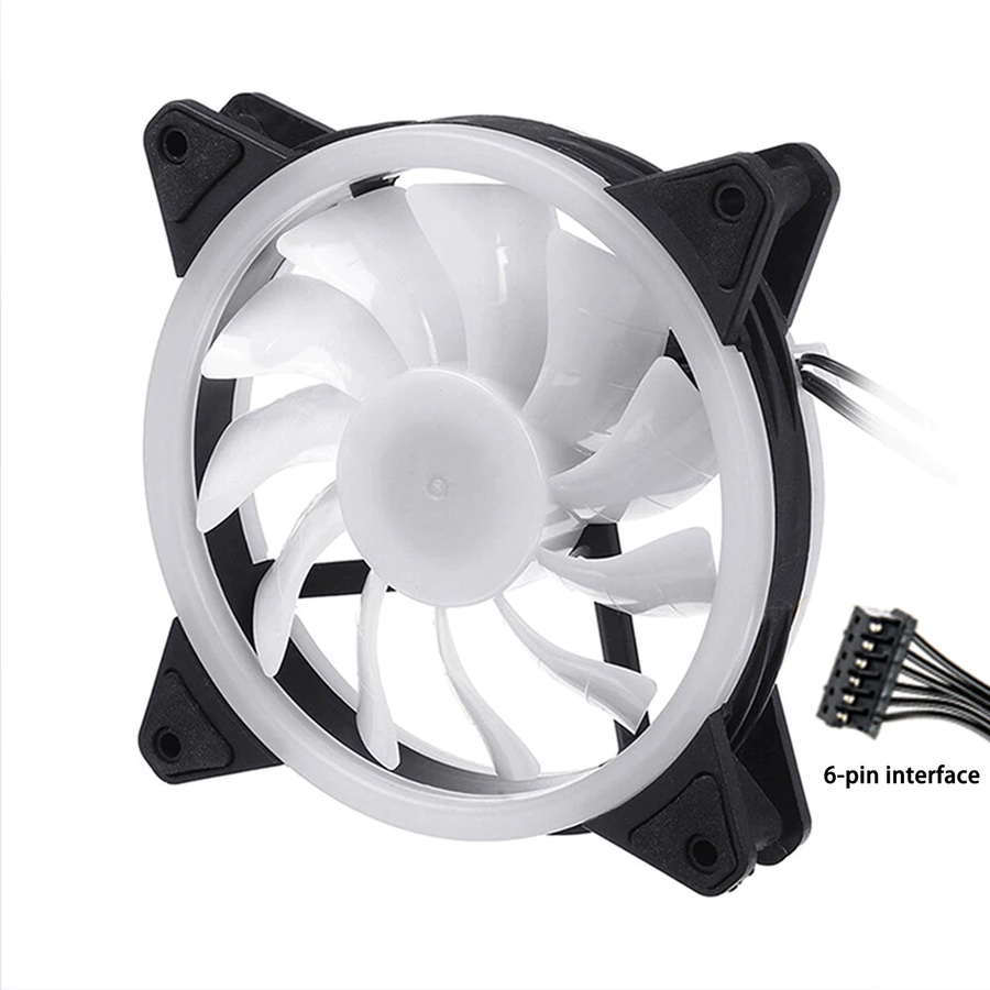 AuyiHomu 7-teiliges RGB Gehäuselüfter Set mit 6-Pin Lüfter-Hub und Fernbedienung, 12cm Multicolor Gehäuselüfter mit Vorwärtsstrom-Technik - Bild 3